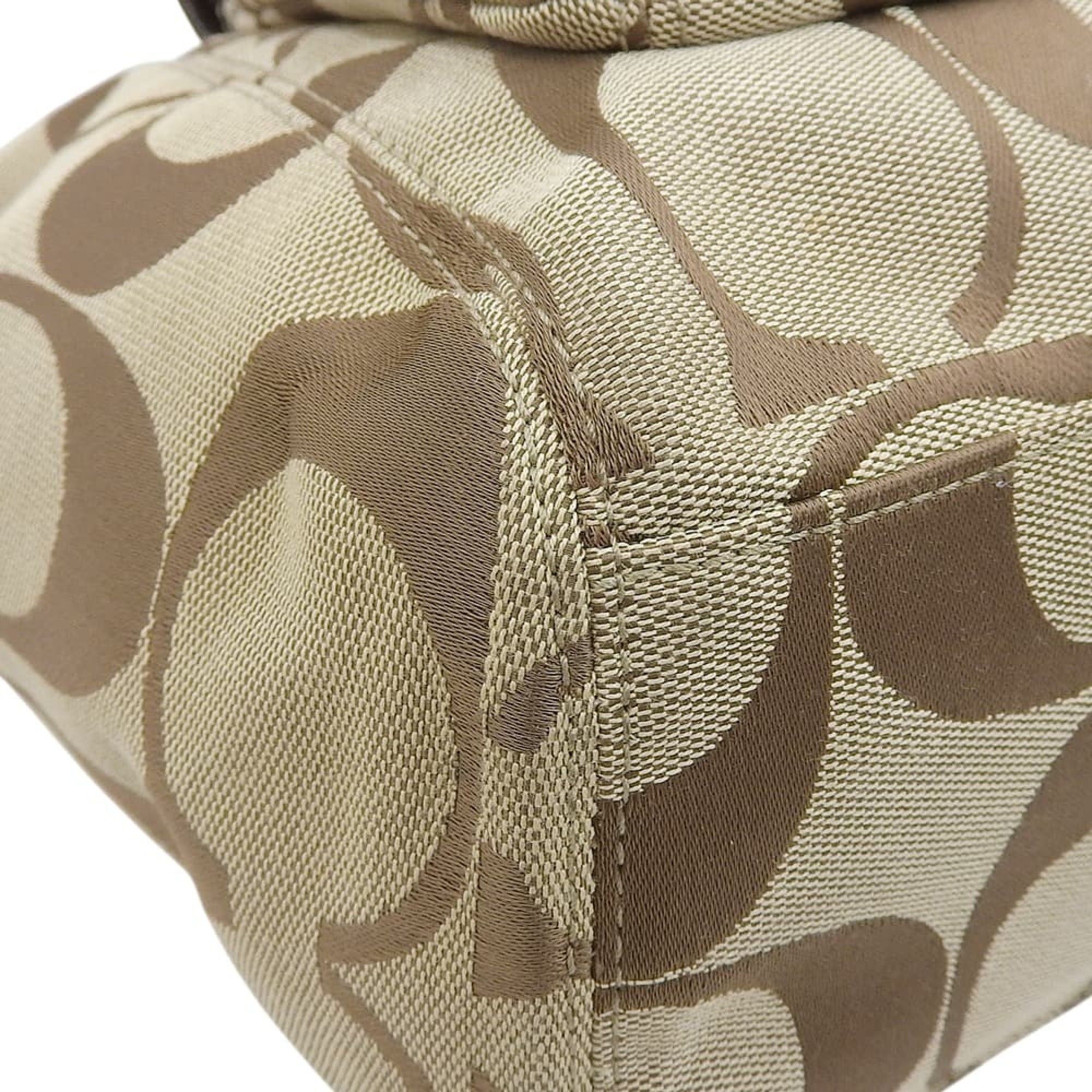 Coach Coach Signature Handbag F14659 Tote Bag Canvas Beige x Brown Size ONE SIZE - 4 Thumbnail