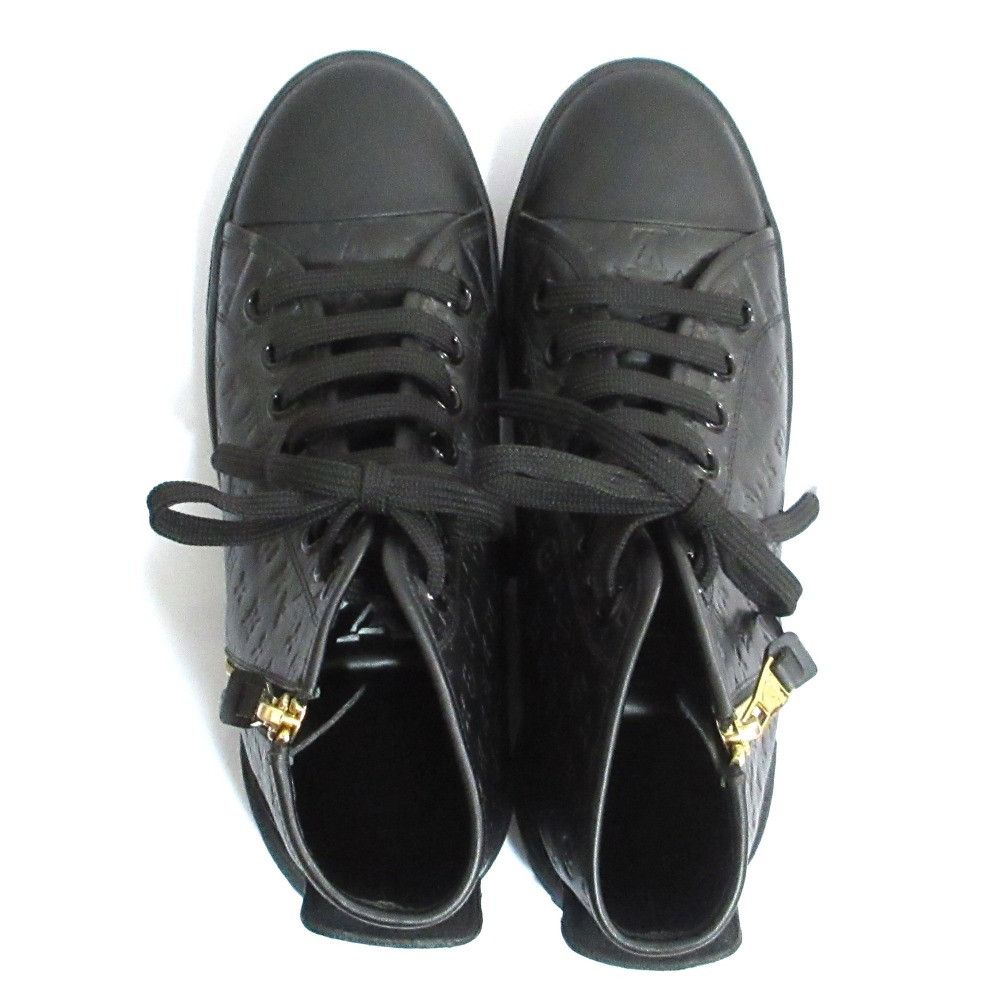 Louis Vuitton Louis Vuitton Louis Vuitton Monogram Emboss High Cut Sneakers Leather Shoes DUTY FREE for USA Size ONE SIZE - 4 Thumbnail