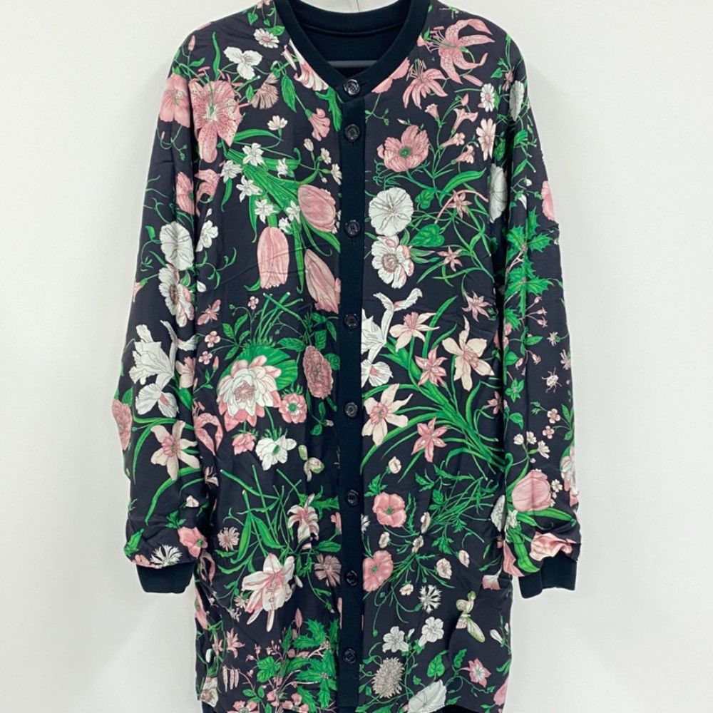 Gucci Gucci Gucci Tennis Flora Print Reversible Cotton Cardigan Textile Outerwear 581167 DUTY FREE for USA Size ONE SIZE - 3 Thumbnail