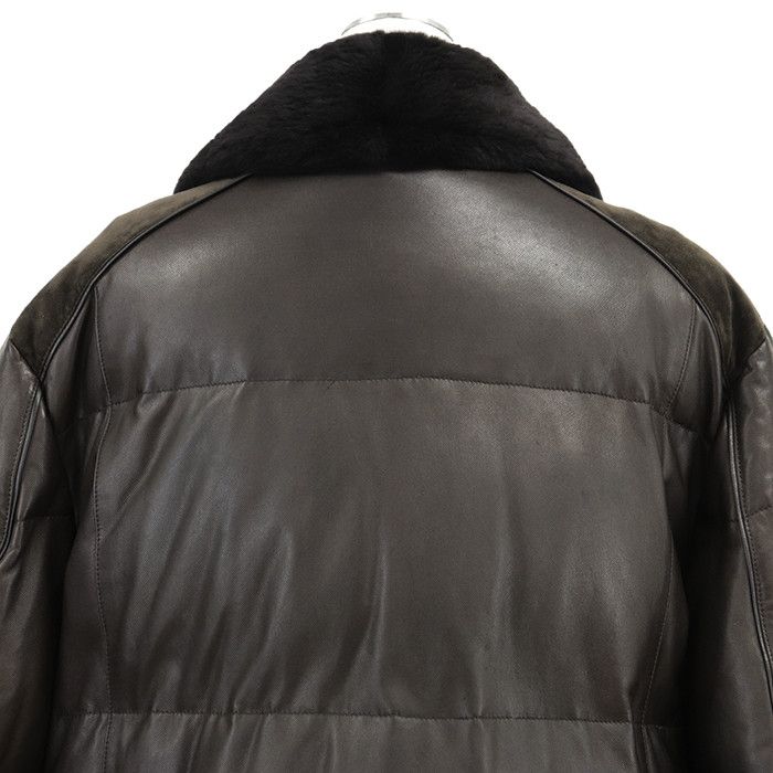 Other Other Brioni Leather Nubuck Nutria Down Coat Leather Outerwear DUTY FREE for USA Size ONE SIZE - 4 Thumbnail