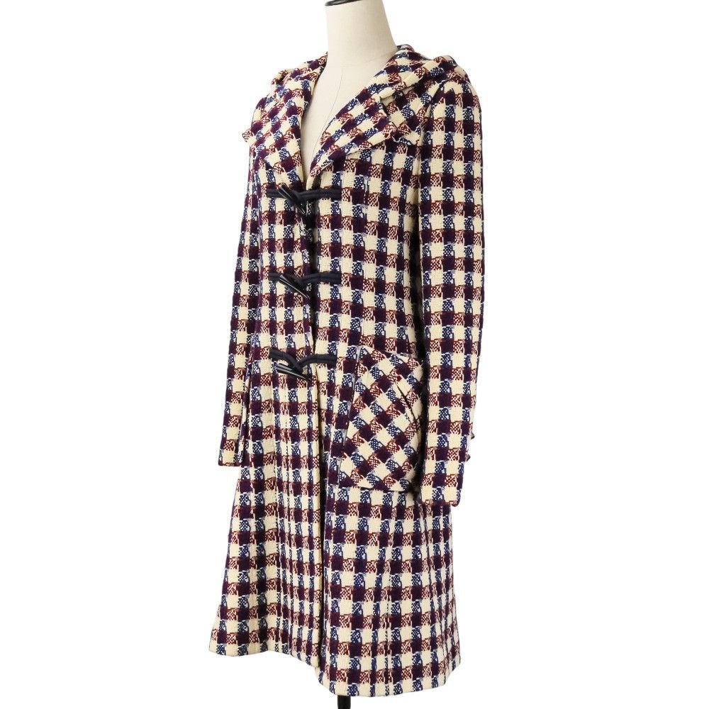 Chanel Chanel Chanel Tweed Check Coat Textile Outerwear P29307 DUTY FREE for USA Size ONE SIZE - 2 Thumbnail