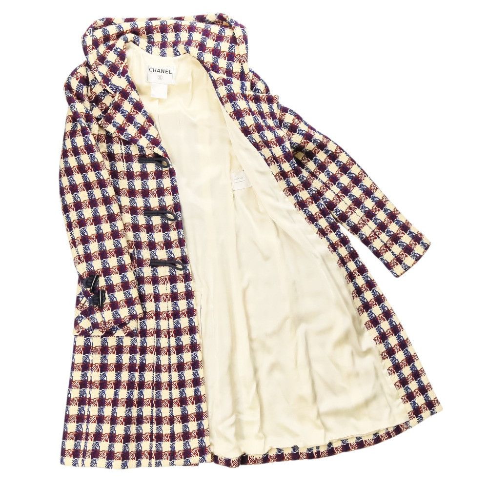 Chanel Chanel Chanel Tweed Check Coat Textile Outerwear P29307 DUTY FREE for USA Size ONE SIZE - 7 Thumbnail