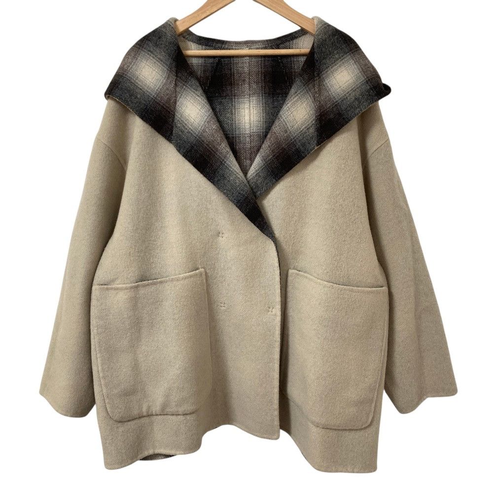 Other Other Jiyuku Wool Reversible Hooded Short Coat Textile Outerwear SCWRNW0404 DUTY FREE for USA Size ONE SIZE - 7 Thumbnail