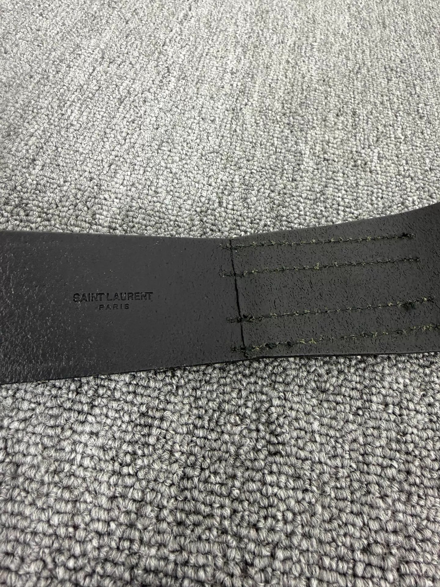 Saint Laurent Paris Black Leather Belt with Silver Buckle Size ONE SIZE - 4 Thumbnail