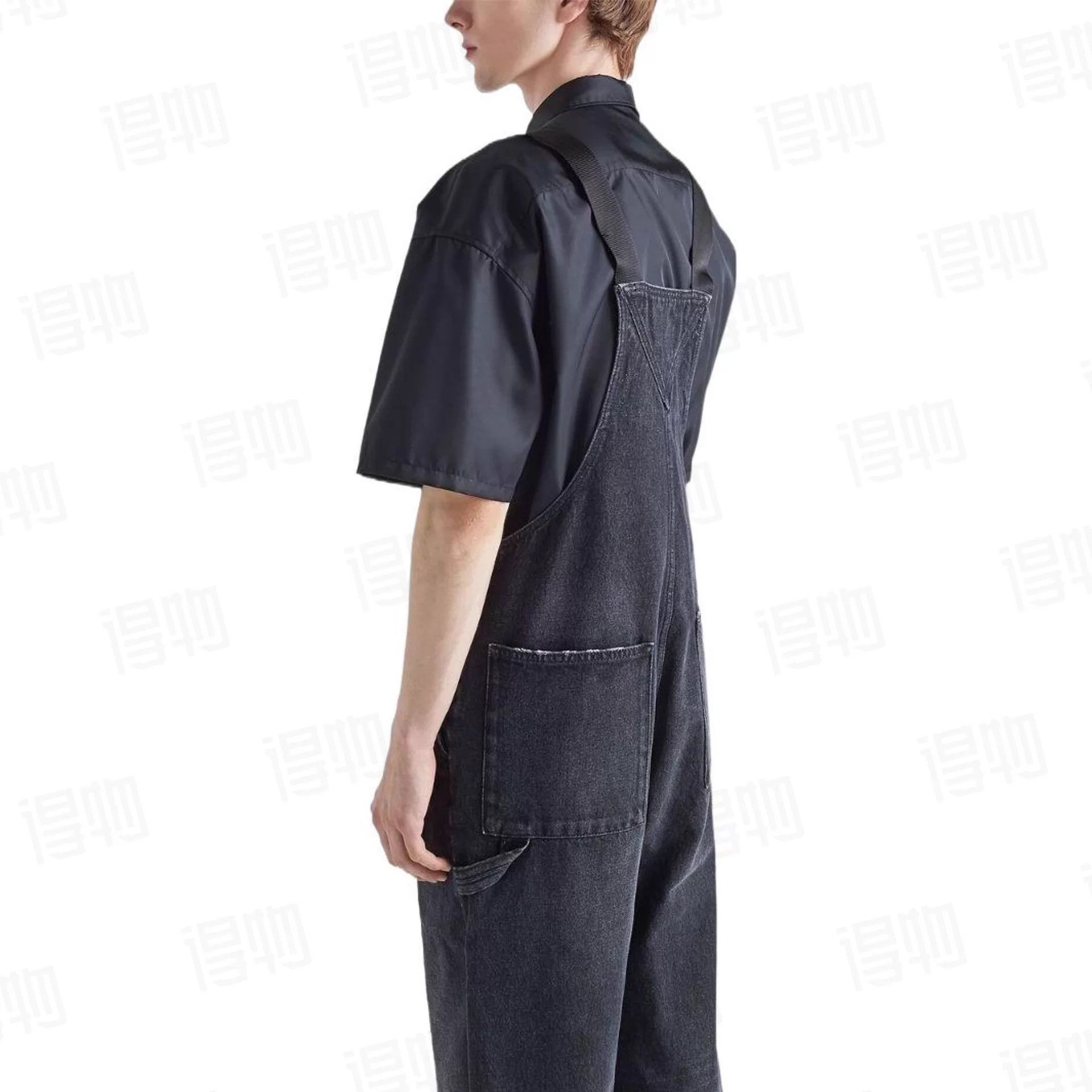 Prada Black Denim Overalls with Adjustable Straps Size US 32 / EU 48 - 8 Thumbnail