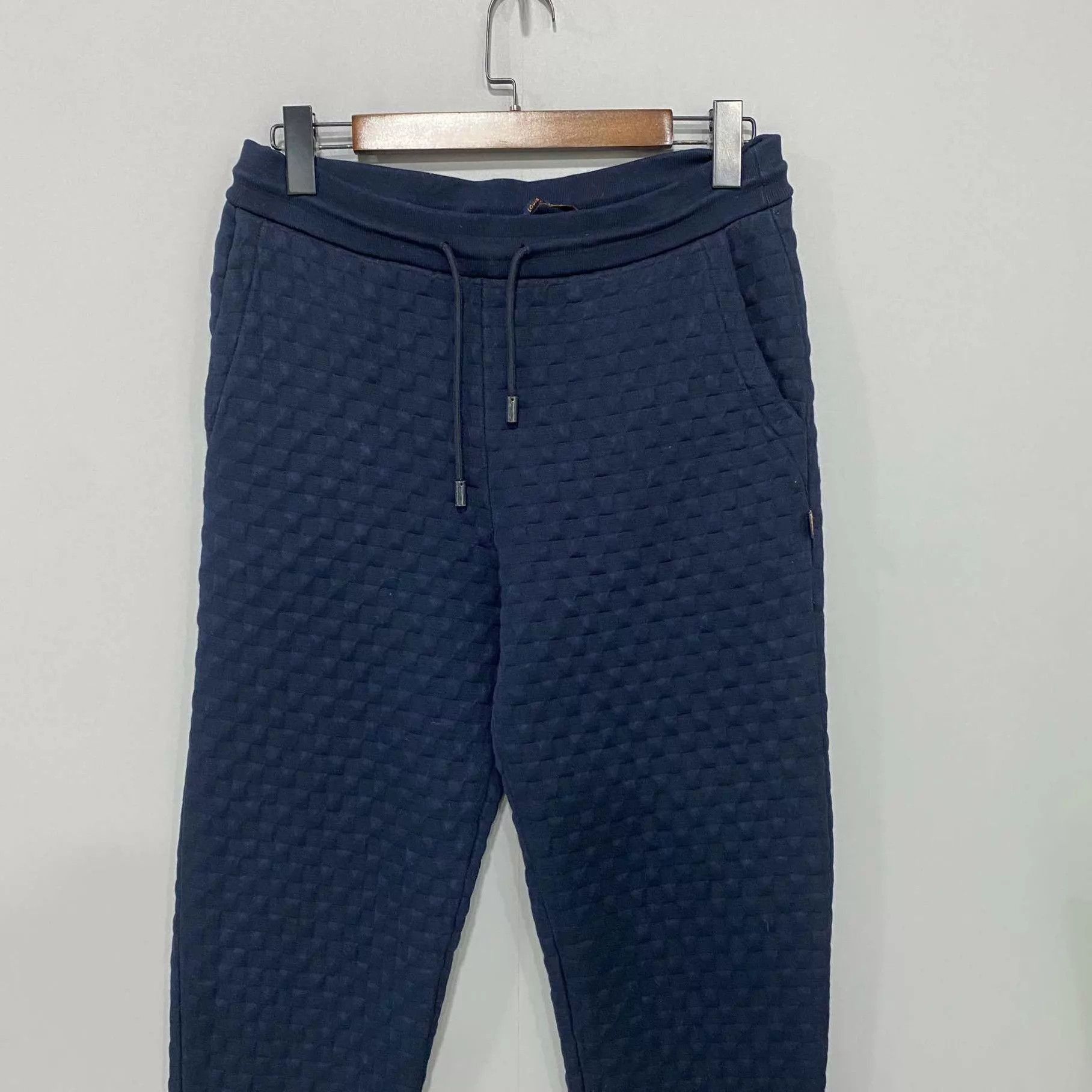 Louis Vuitton Blue Textured Drawstring Sweatpants Size US 32 / EU 48 - 2 Thumbnail