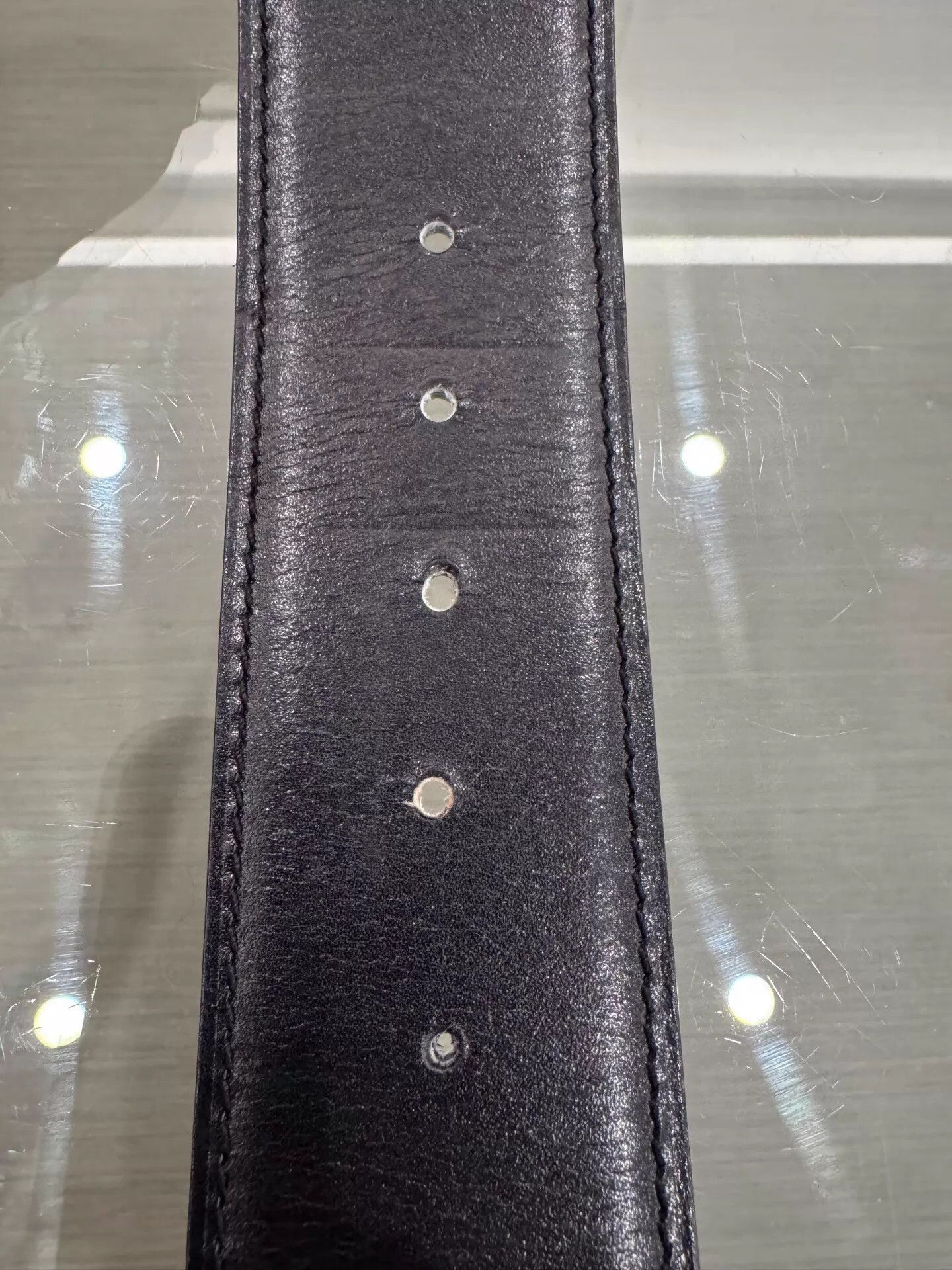 Hermes Black Leather Belt with Gold H Buckle Size ONE SIZE - 6 Thumbnail