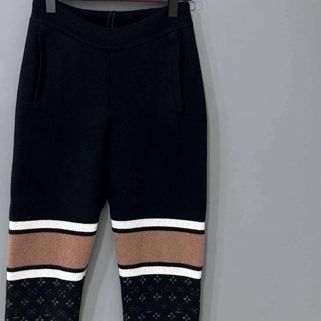 Louis Vuitton Black Striped Patterned Knit Jogger Pants Size US 32 / EU 48 - 2 Thumbnail