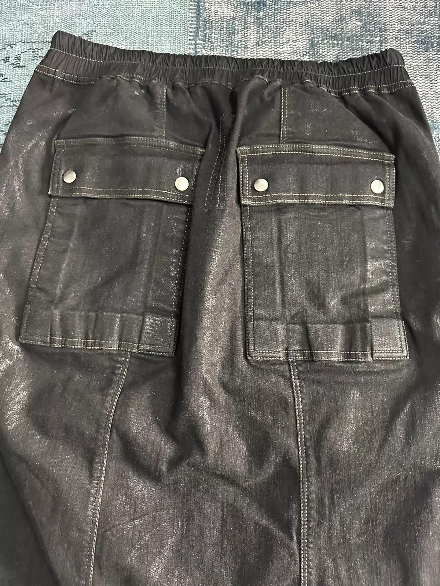 Rick Owens Black Cargo Shorts with Drawstring and Pockets Size US 32 / EU 48 - 5 Thumbnail