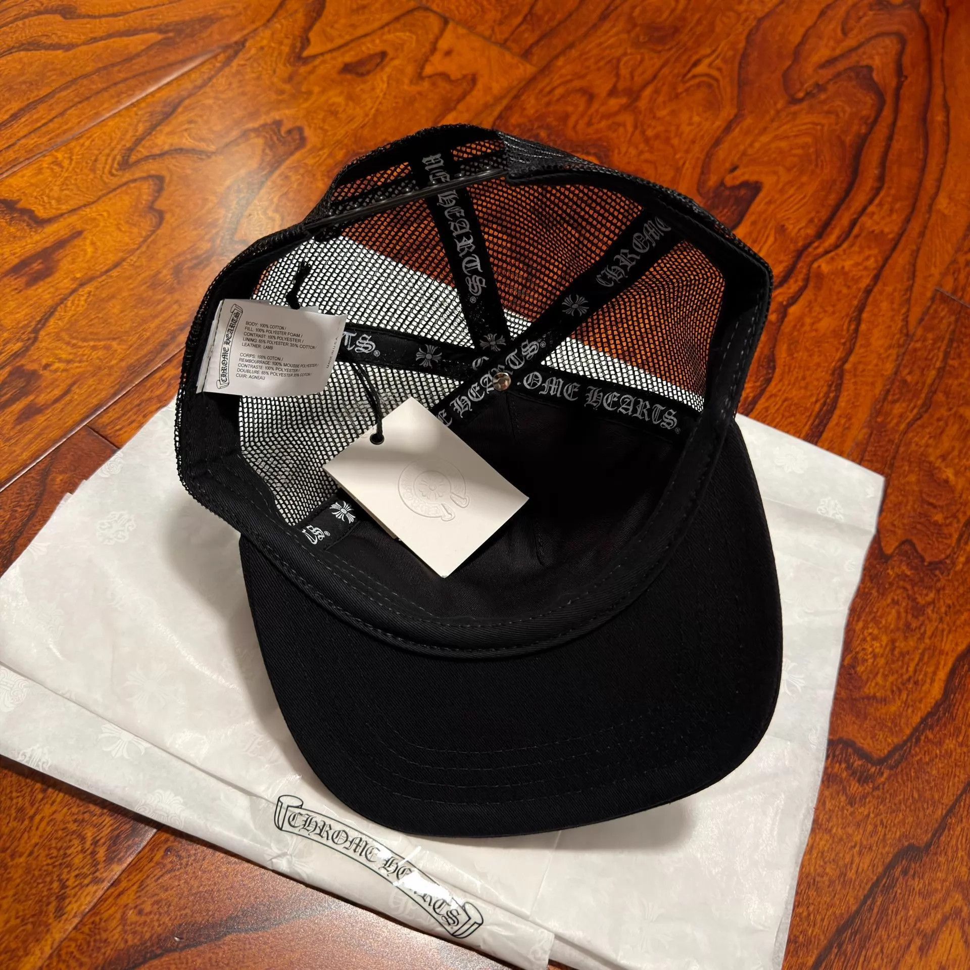 Chrome Hearts Black Trucker Hat with White Cross Embroidery Size ONE SIZE - 4 Thumbnail
