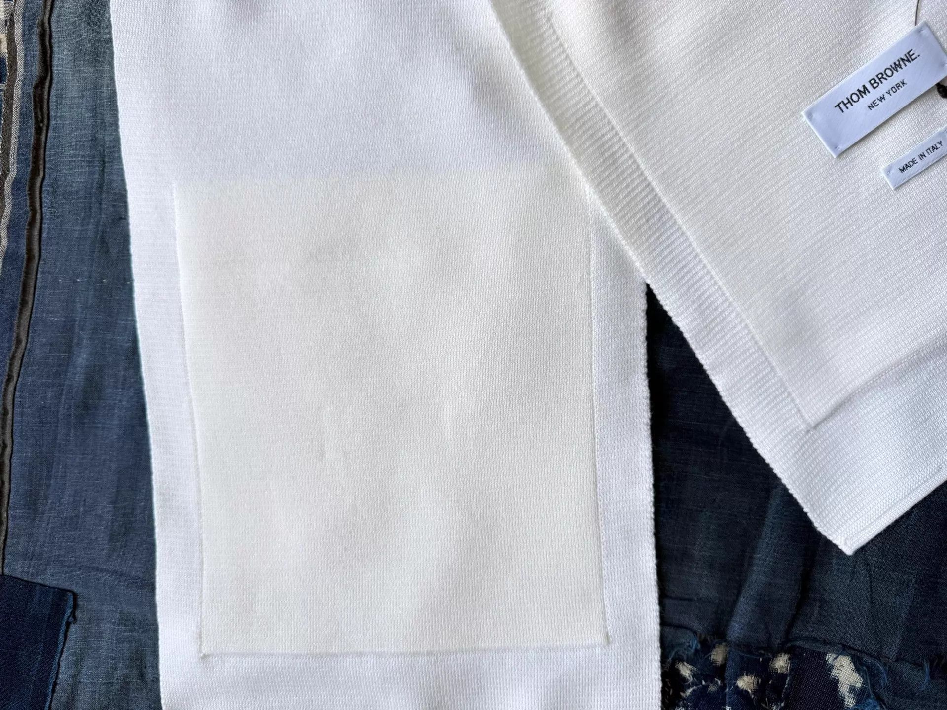 Thom Browne White Ribbed Polo Shirt Size US M / EU 48-50 / 2 - 2 Thumbnail