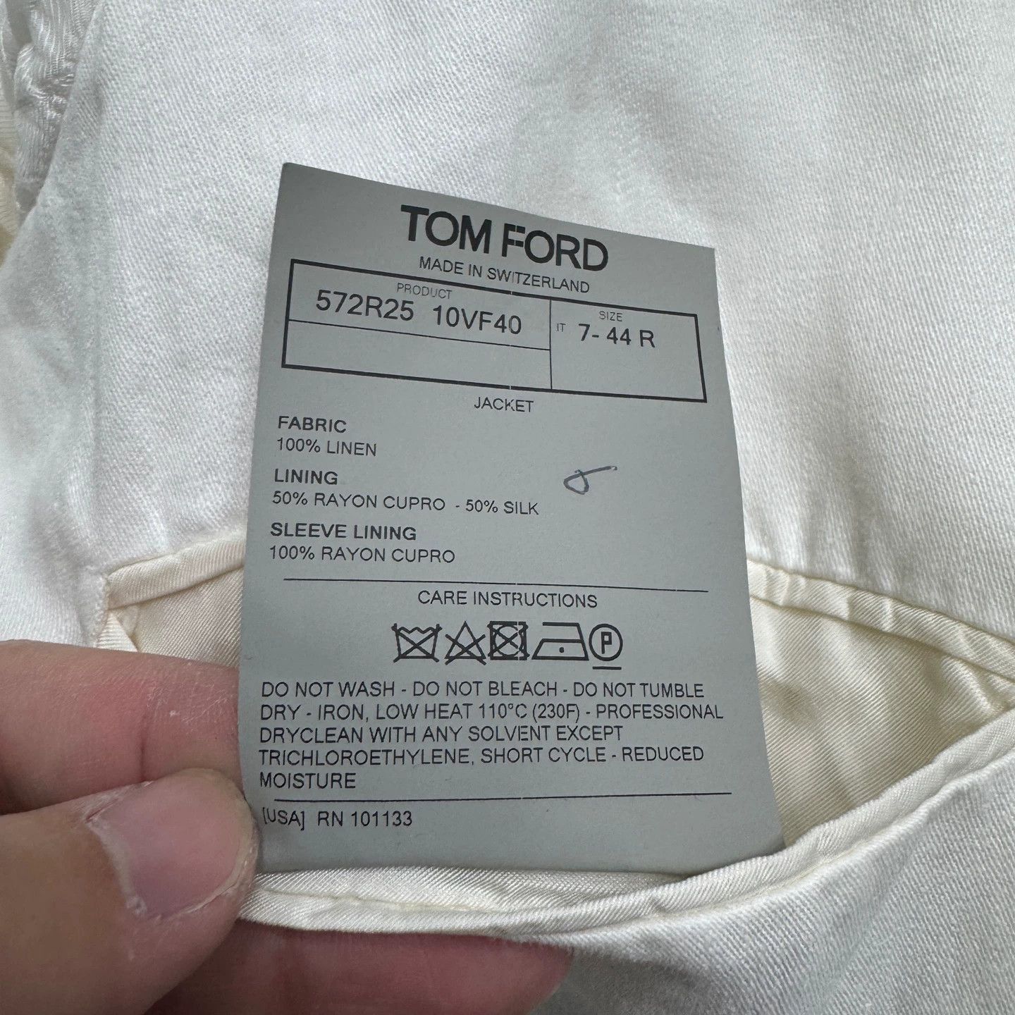 Tom Ford White Linen Button-Front Light Jacket Size US M / EU 48-50 / 2 - 5 Thumbnail