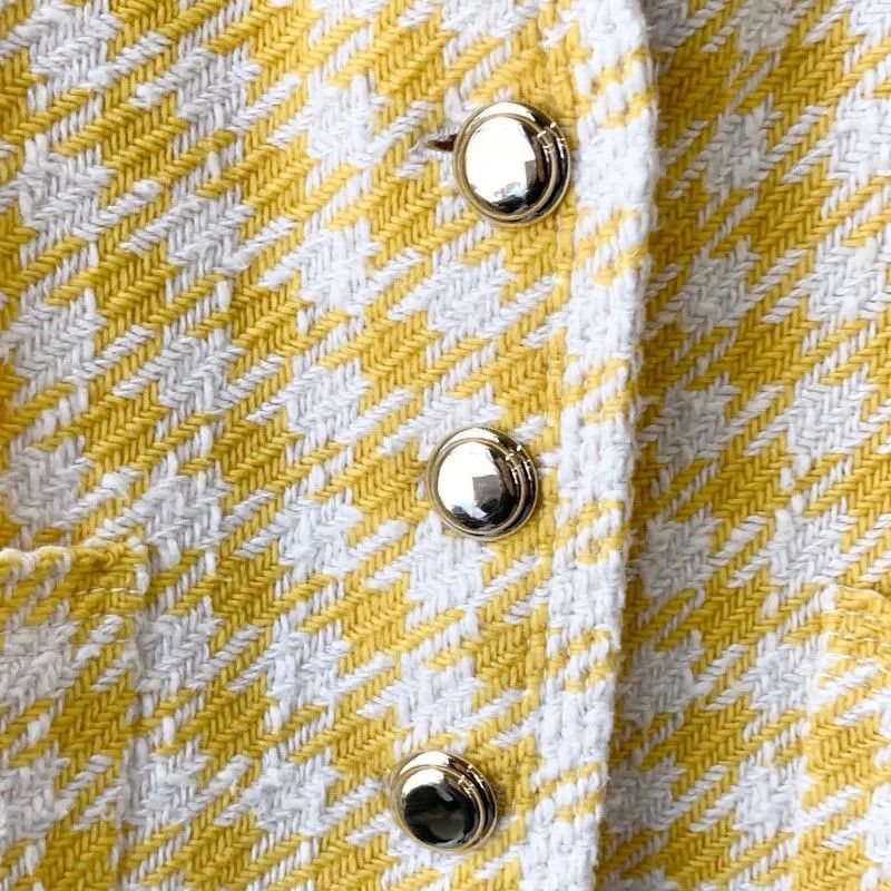Miu Miu Miu Miu Yellow Houndstooth Coat Size M / US 6-8 / IT 42-44 - 4 Thumbnail