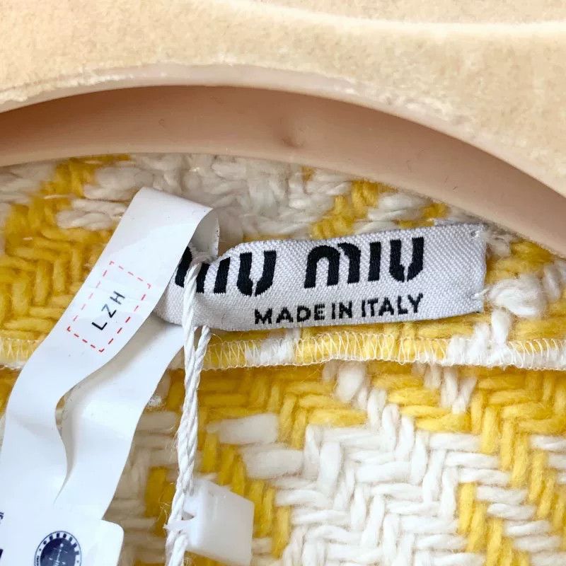 Miu Miu Miu Miu Yellow Houndstooth Coat Size M / US 6-8 / IT 42-44 - 5 Thumbnail