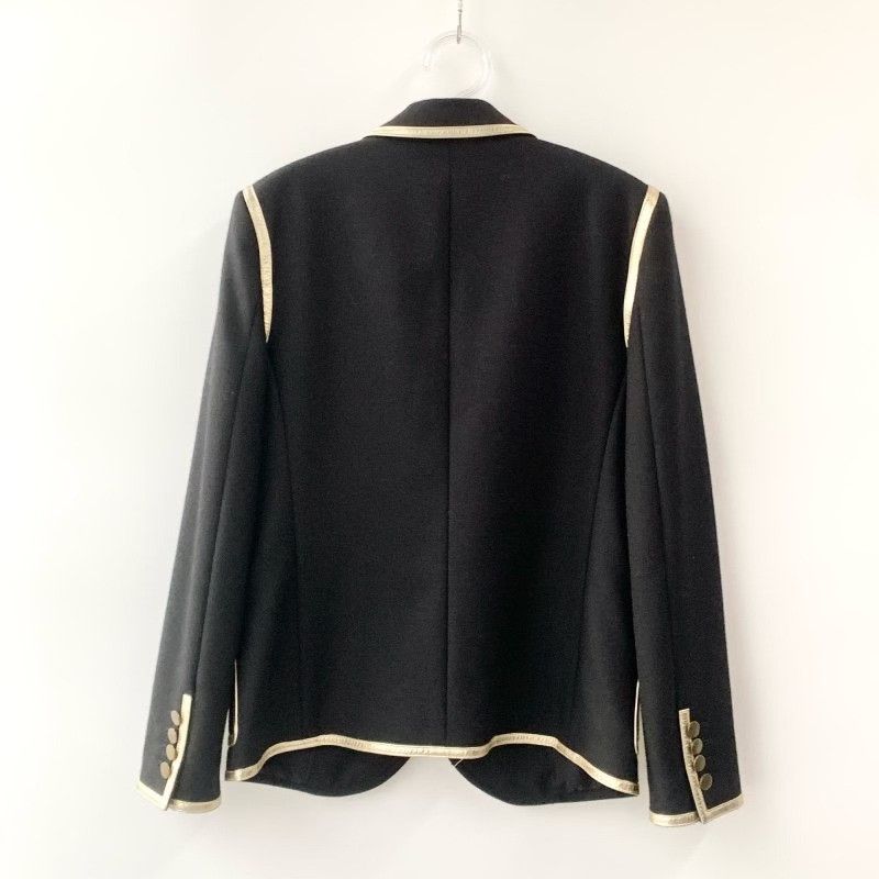 Yves Saint Laurent YSL Classic Black Gold Trim Blazer Size M / US 6-8 / IT 42-44 - 2 Thumbnail