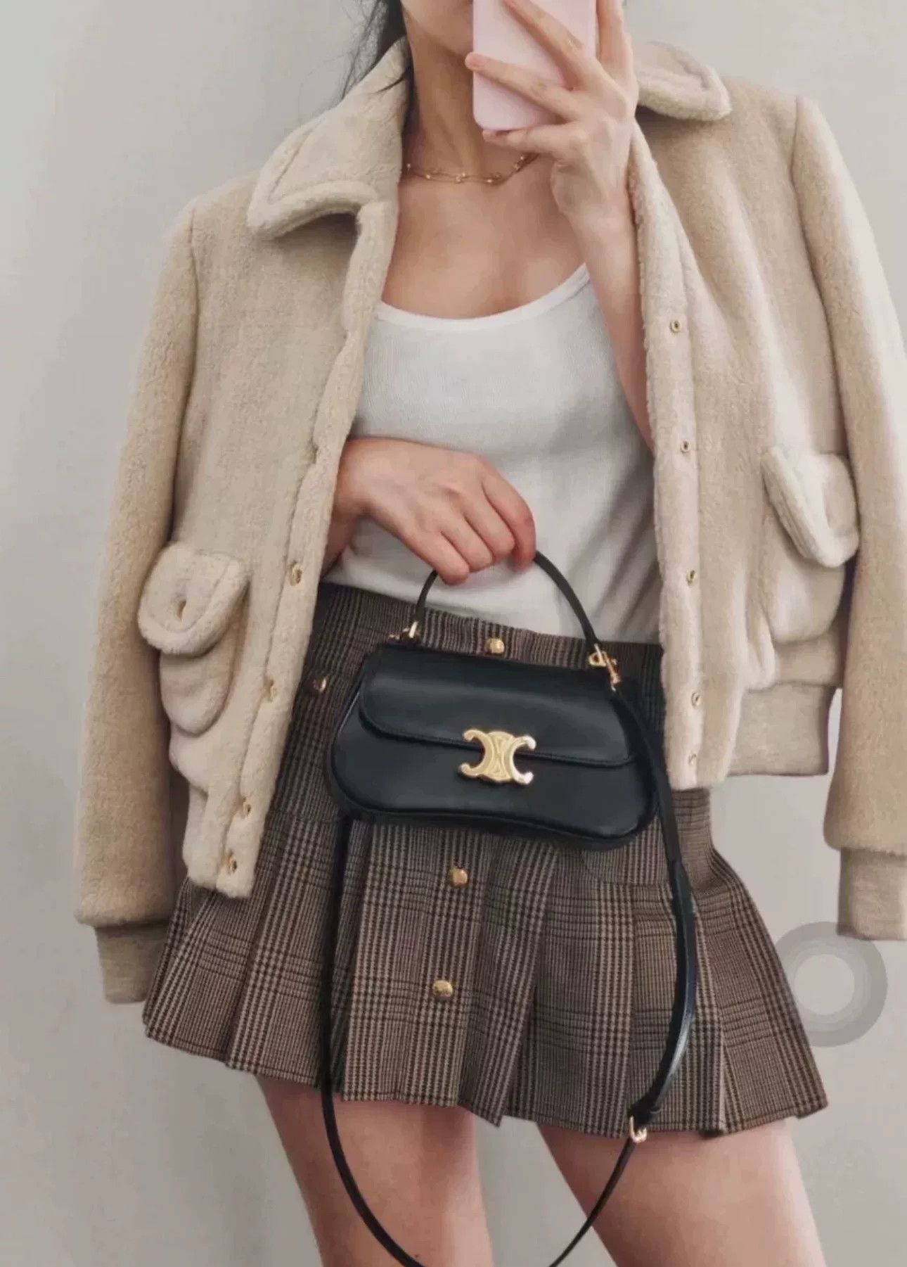 Celine Celine 2024 FW Gold Buckle Lamb Wool Coat Size M / US 6-8 / IT 42-44 - 2 Thumbnail