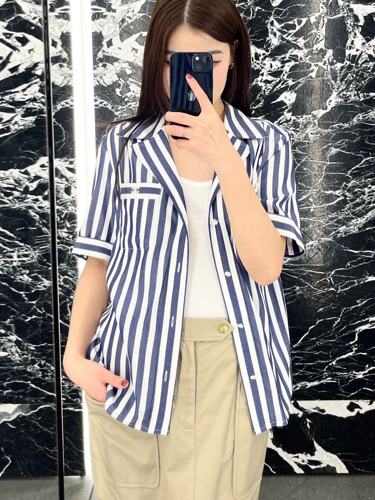 Celine Celine Blue White Striped Shirt Size M / US 6-8 / IT 42-44 - 7 Thumbnail