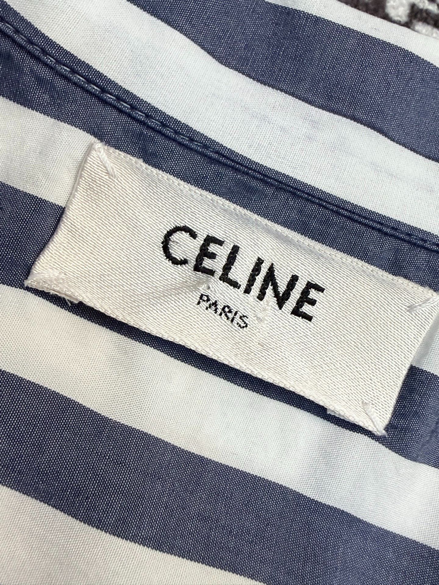 Celine Celine Blue White Striped Shirt Size M / US 6-8 / IT 42-44 - 4 Thumbnail