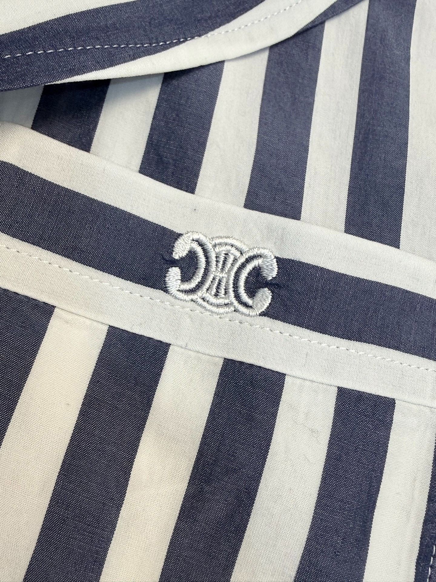 Celine Celine Blue White Striped Shirt Size M / US 6-8 / IT 42-44 - 3 Thumbnail
