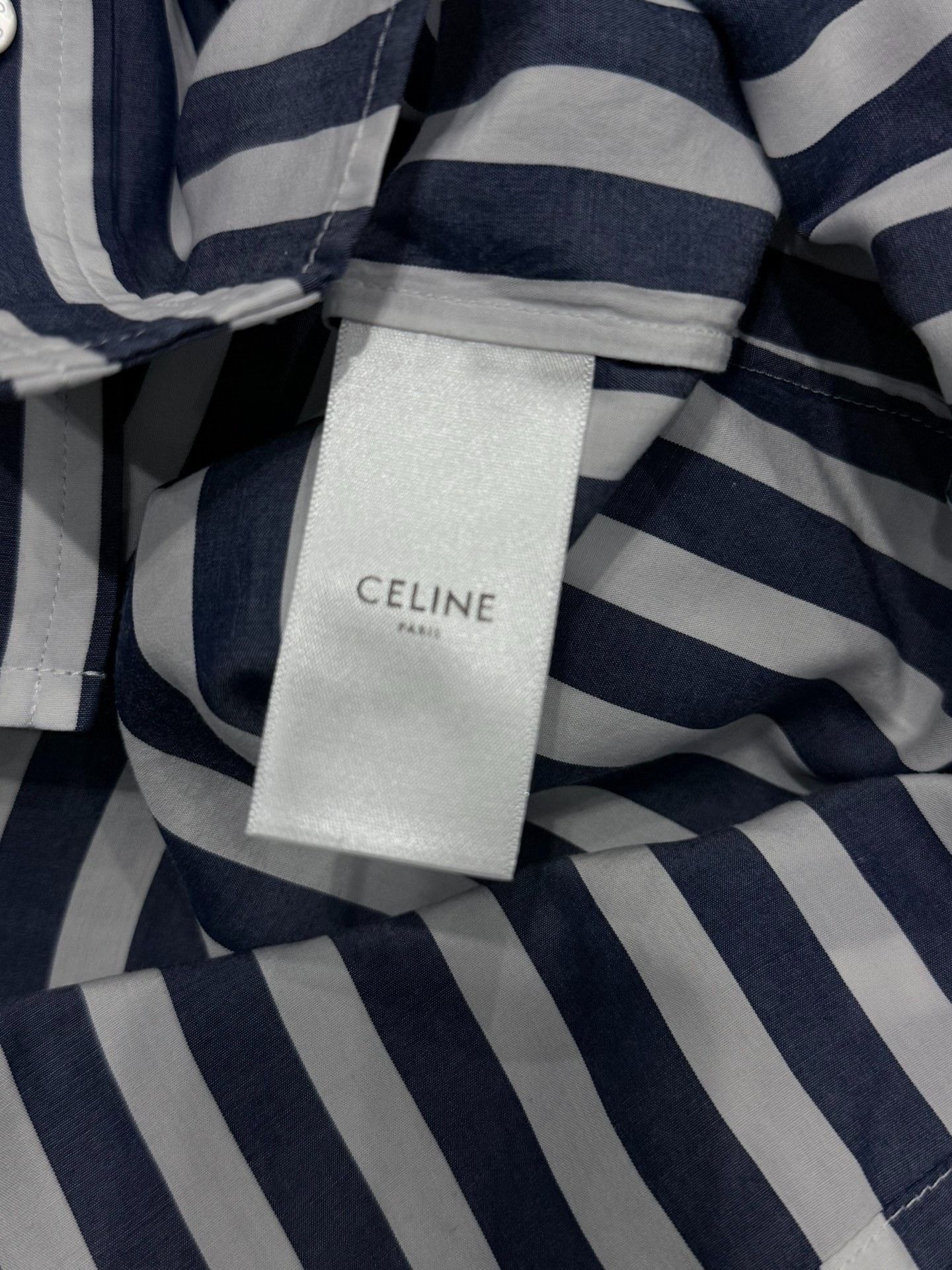 Celine Celine Blue White Striped Shirt Size M / US 6-8 / IT 42-44 - 8 Thumbnail