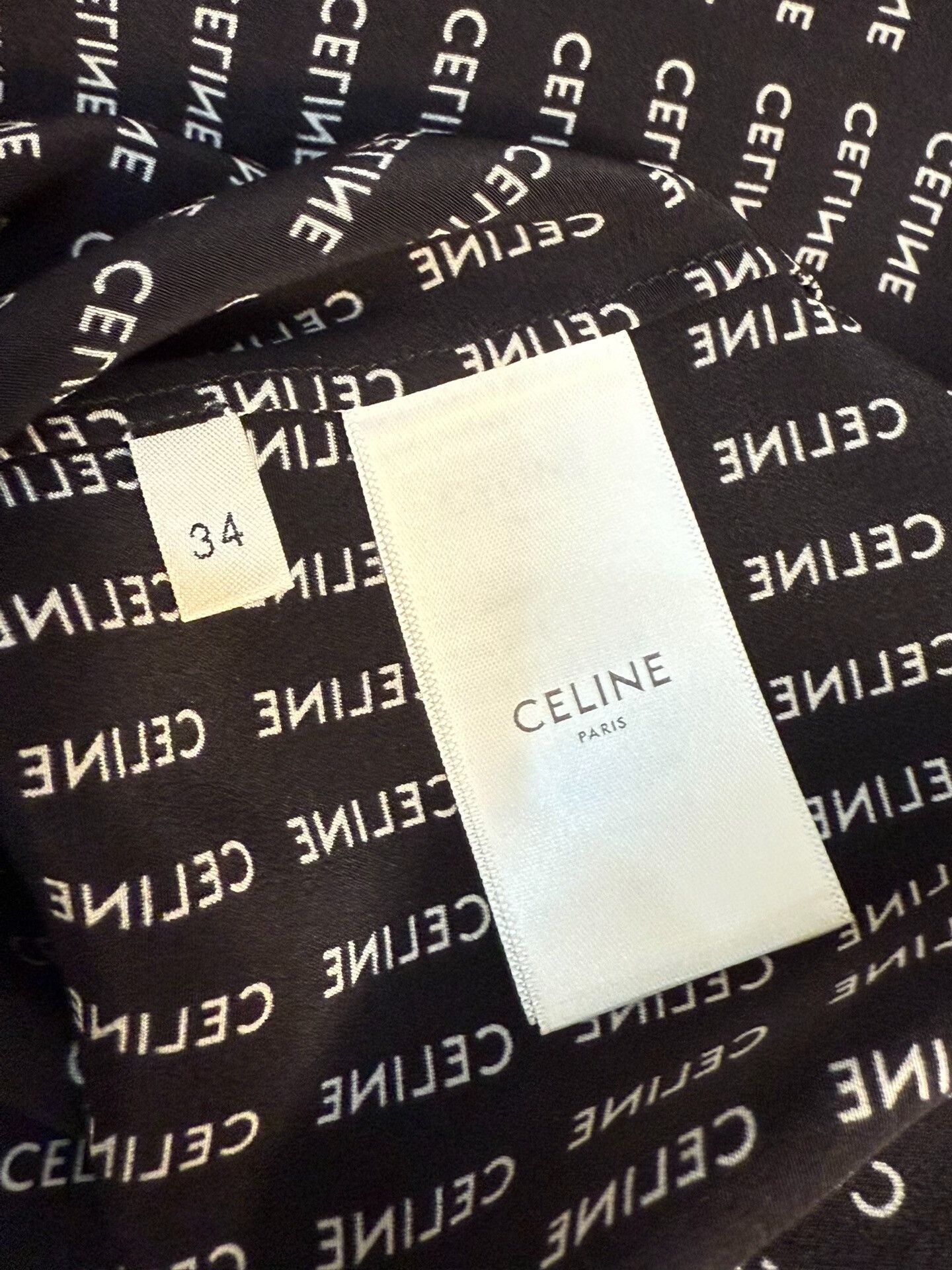 Celine CELINE Logo Print Silk Shirt Size M / US 6-8 / IT 42-44 - 3 Thumbnail