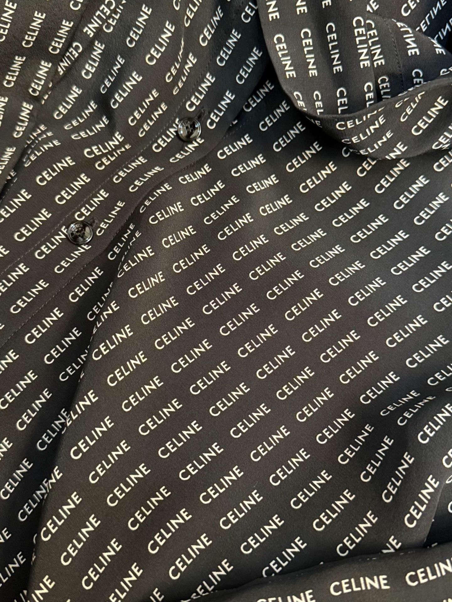 Celine CELINE Logo Print Silk Shirt Size M / US 6-8 / IT 42-44 - 6 Thumbnail