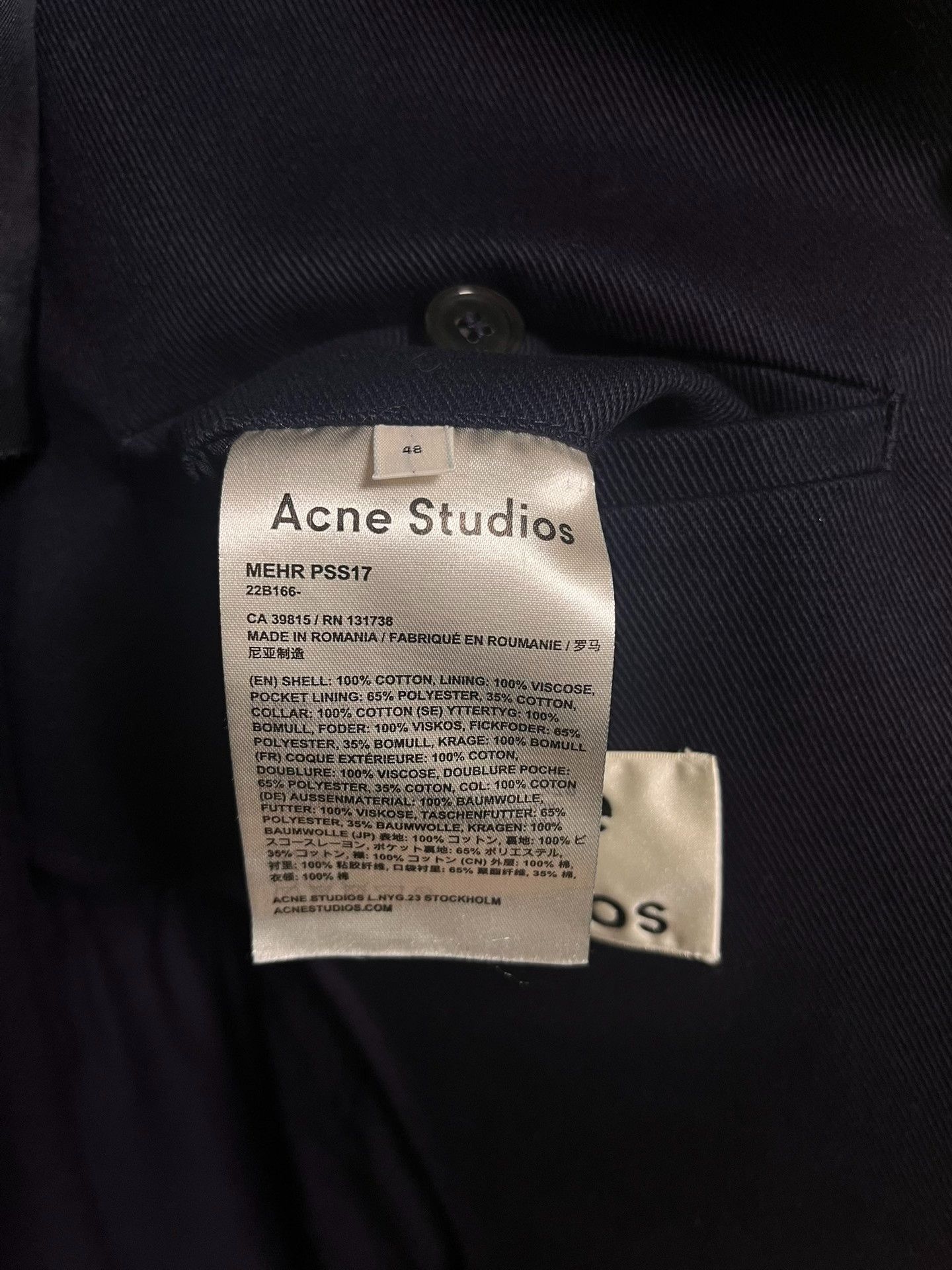 Acne Studios Acne Studios Coat Windbreaker Size US S / EU 44-46 / 1 - 5 Thumbnail