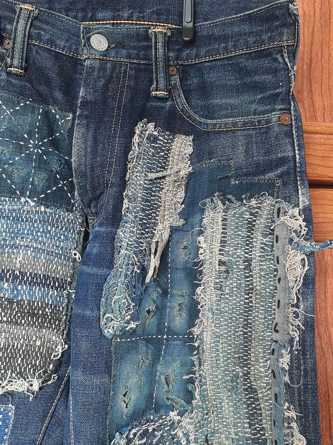 Skull Jeans by an Alchemist Skull Jeans 5507xx Sashiko Japan Size US 30 / EU 46 - 6 Thumbnail