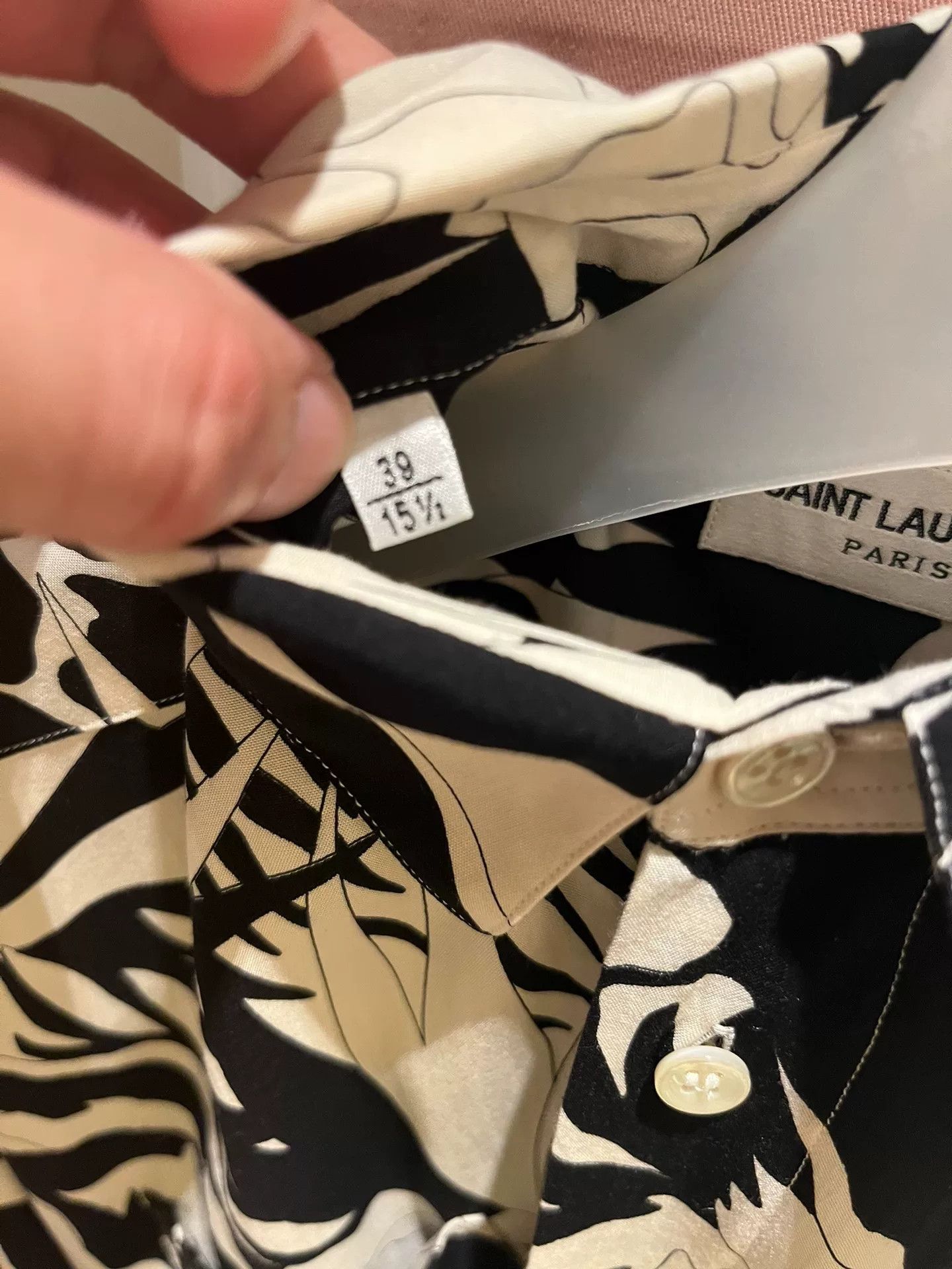 Saint Laurent Paris Saint Laurent Classic Palm Print Shirt Size US M / EU 48-50 / 2 - 5 Thumbnail