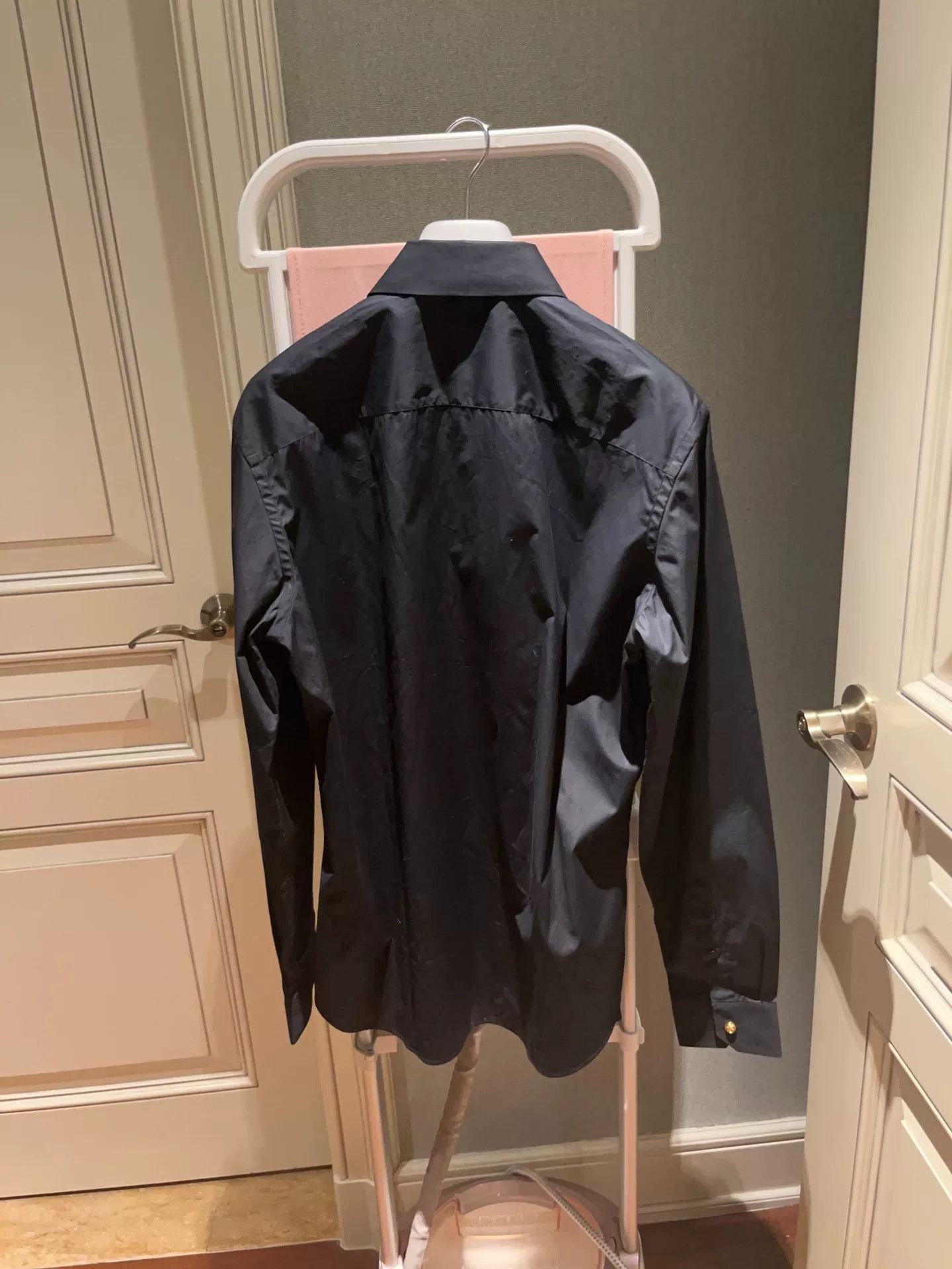 Versace Versace Gold Collar Tip Black Shirt Size US M / EU 48-50 / 2 - 8 Thumbnail