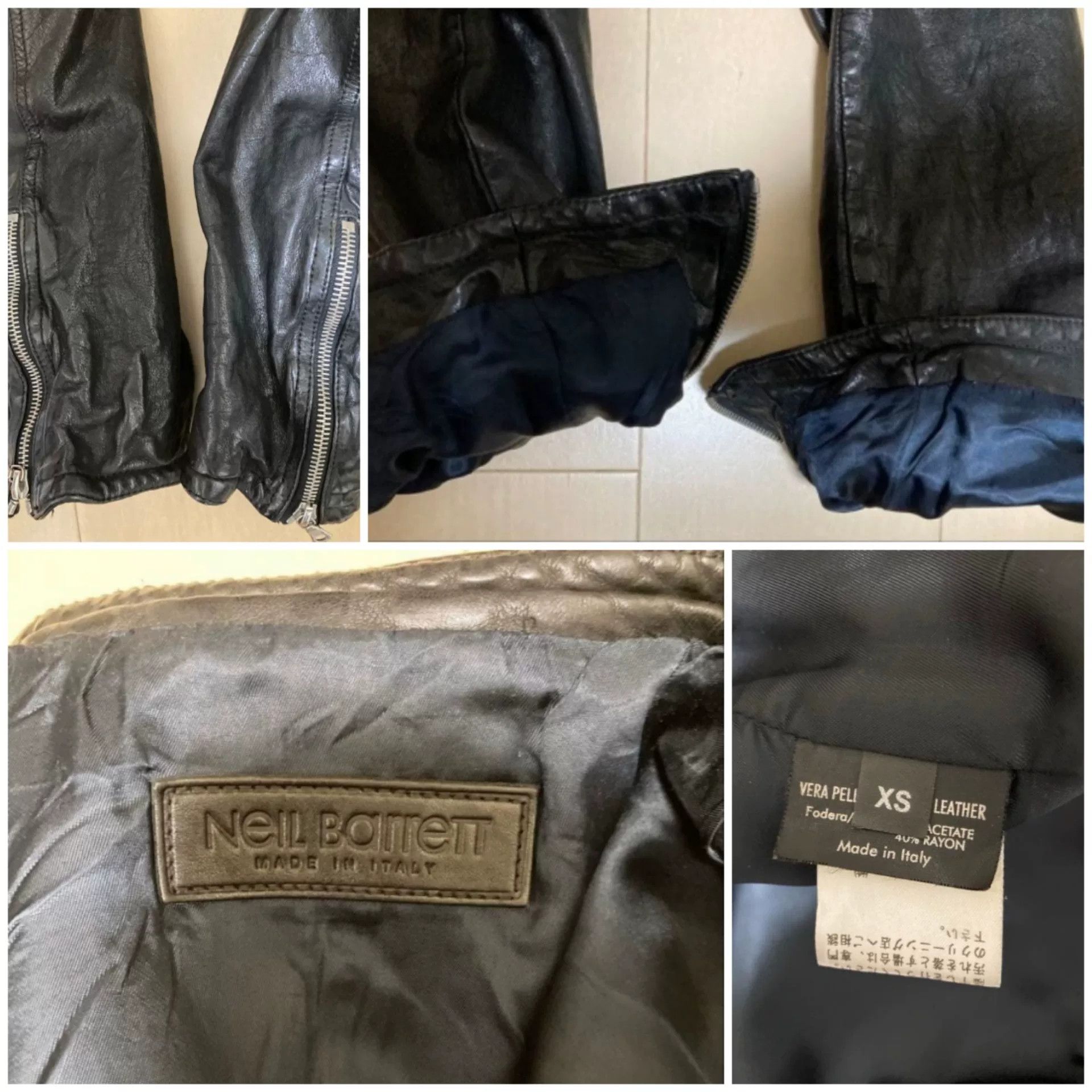 Neil Barrett Neil Barrett XS Leather Biker Jacket Size US XS / EU 42 / 0 - 8 Thumbnail