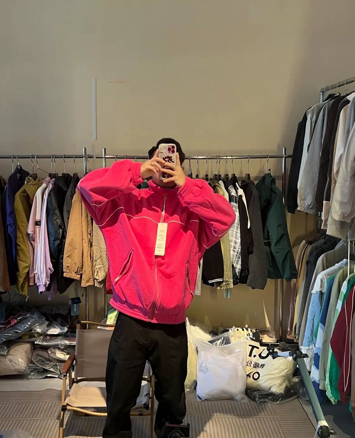 Balenciaga Balenciaga Pink Fleece Embroidered Zip Jacket Size US M / EU 48-50 / 2 - 9 Thumbnail