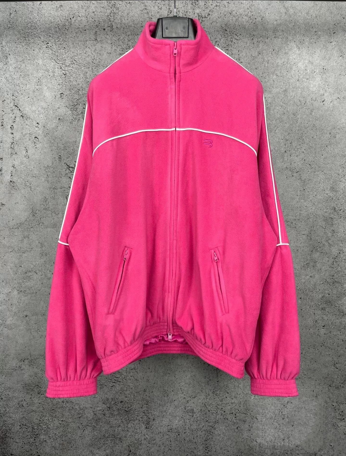 Balenciaga Balenciaga Pink Fleece Embroidered Zip Jacket Size US M / EU 48-50 / 2 - 3 Thumbnail