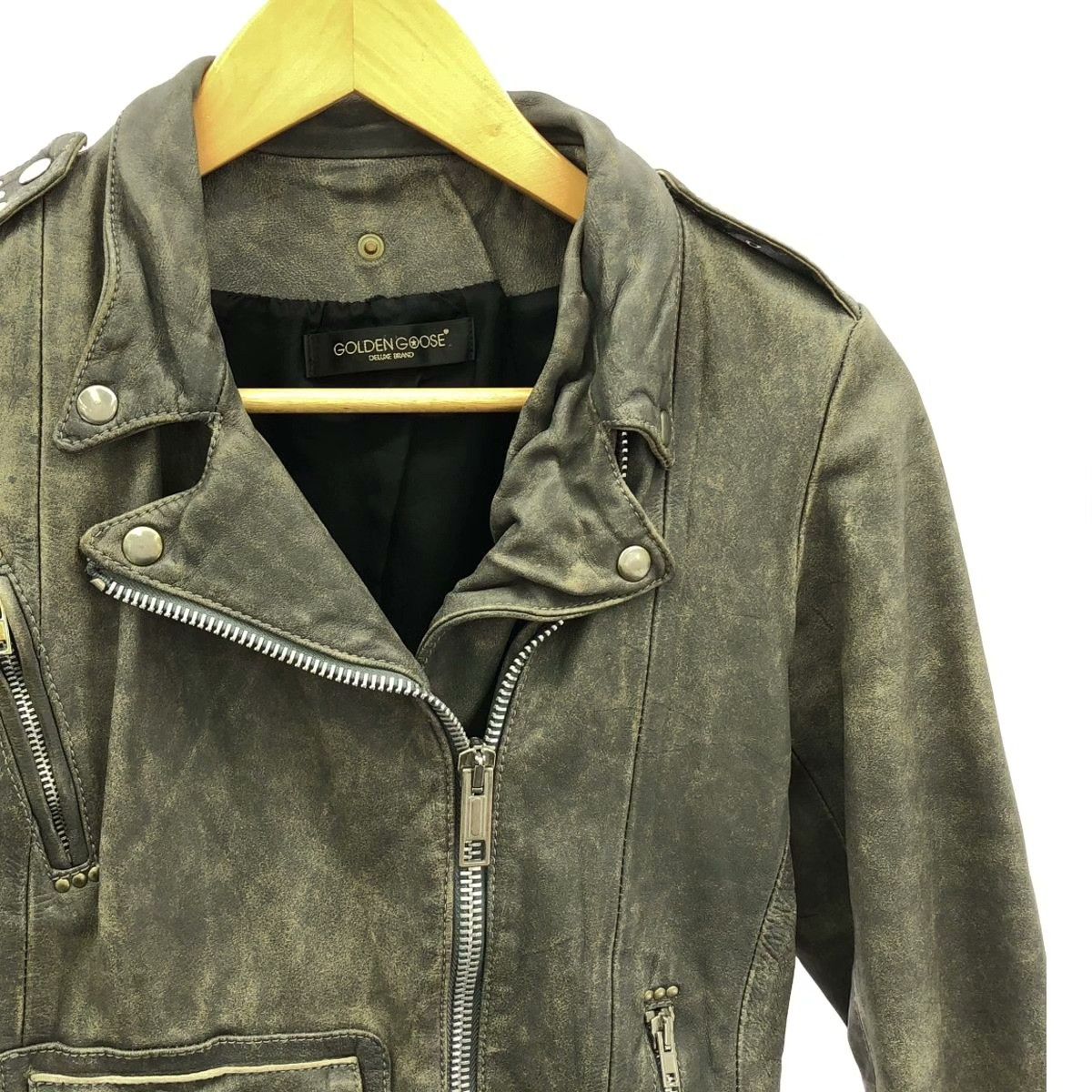 Golden Goose Golden Goose Women's Leather Double Rider Jacket Size S / US 4 / IT 40 - 2 Thumbnail