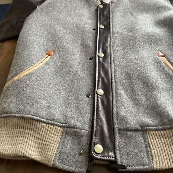 FACTOTUM Factotum Wool Leather Sleeve Baseball Jacket Size US M / EU 48-50 / 2 - 6 Thumbnail