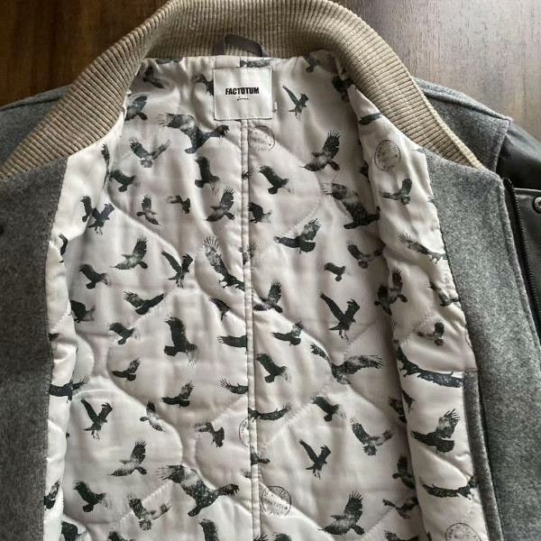FACTOTUM Factotum Wool Leather Sleeve Baseball Jacket Size US M / EU 48-50 / 2 - 3 Thumbnail