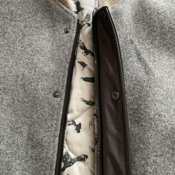 FACTOTUM Factotum Wool Leather Sleeve Baseball Jacket Size US M / EU 48-50 / 2 - 5 Thumbnail