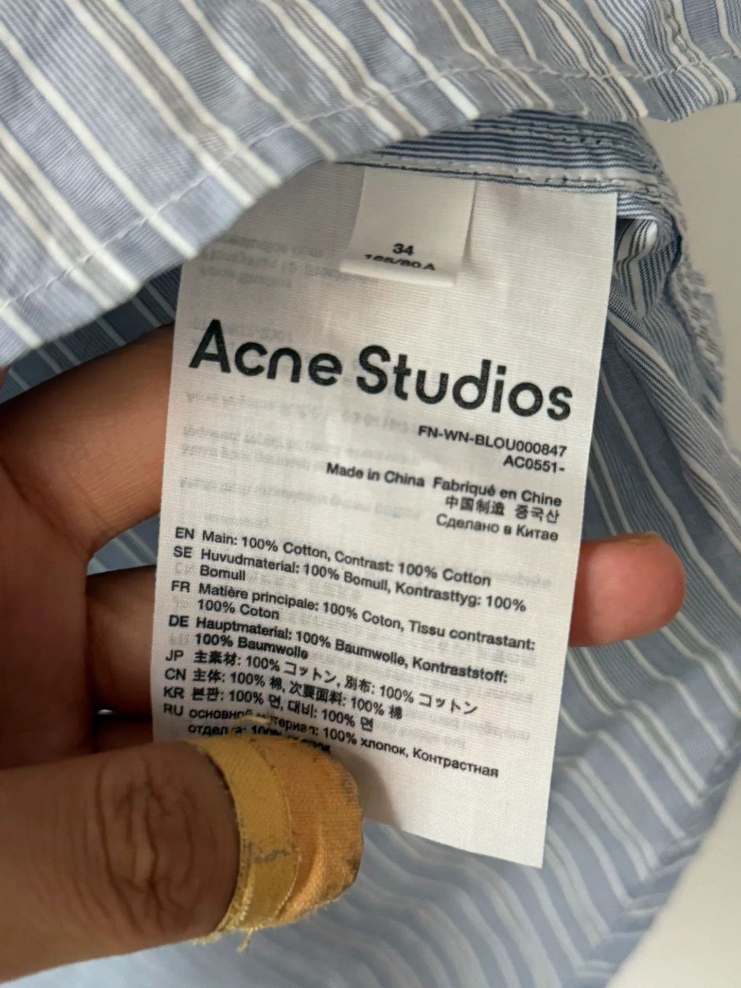 Acne Studios Acne Studios Striped Collared Long-Sleeve Shirt Size US M / EU 48-50 / 2 - 4 Thumbnail