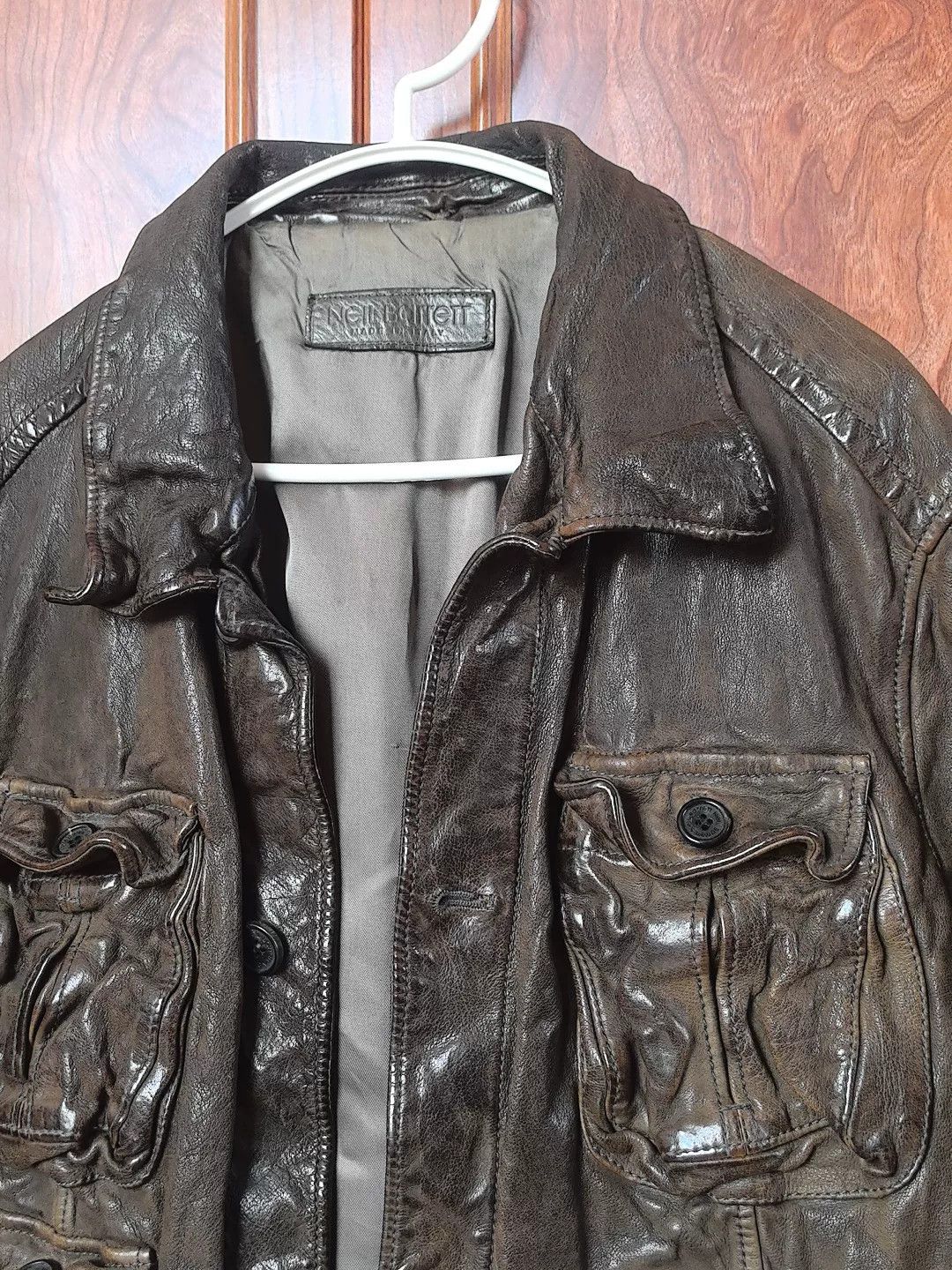 Neil Barrett Neil Barrett Pitt Style Water Buffalo Leather Jacket Size US S / EU 44-46 / 1 - 5 Thumbnail
