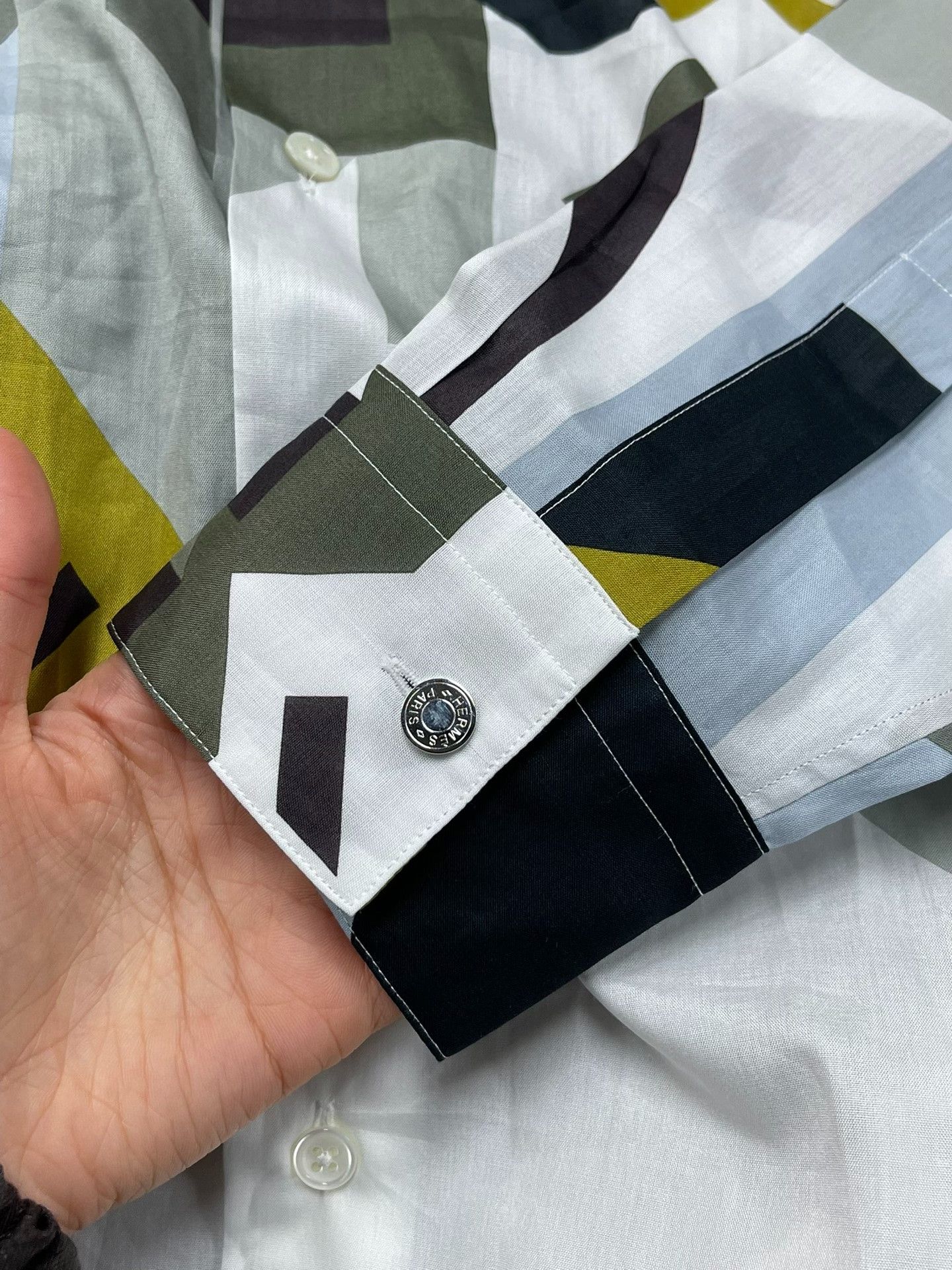 Hermes Hermes Geometric Print Long-Sleeve Shirt Size US M / EU 48-50 / 2 - 4 Thumbnail