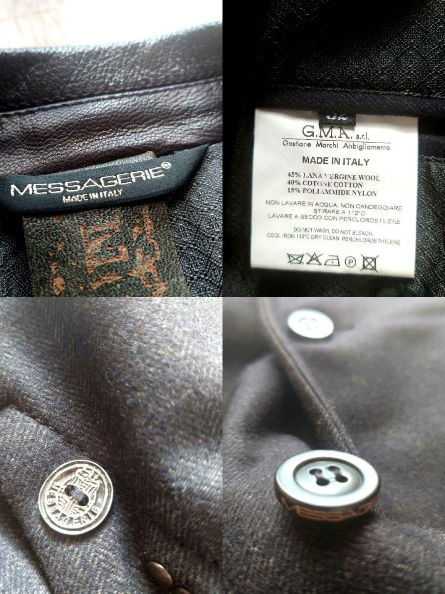 Messagerie MESSAGERIE Leather Tailored Jacket Italy Size US L / EU 52-54 / 3 - 9 Thumbnail