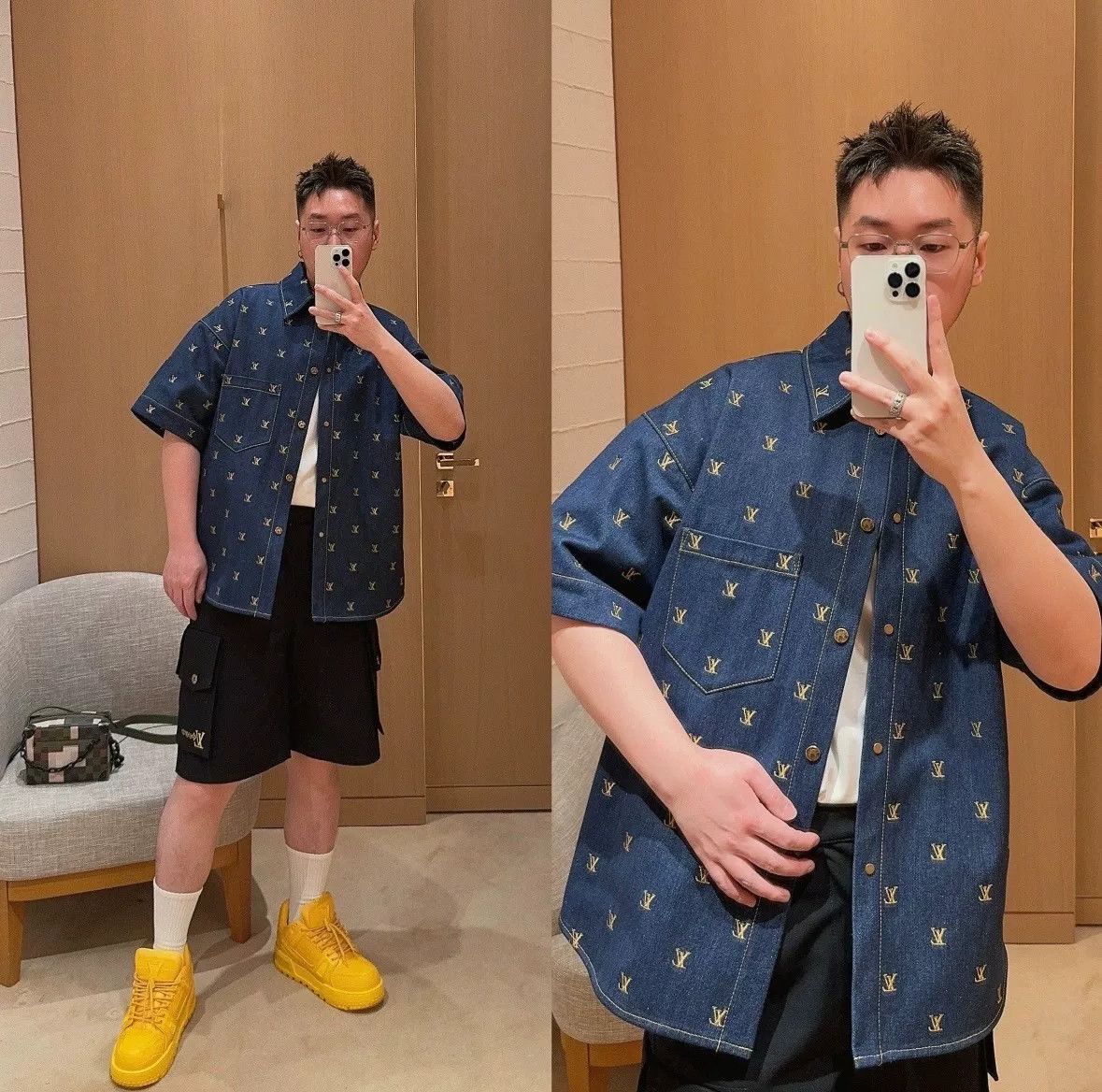 Louis Vuitton Louis Vuitton SS24 Pharrell Logo Denim Shirt Size US M / EU 48-50 / 2 - 6 Thumbnail