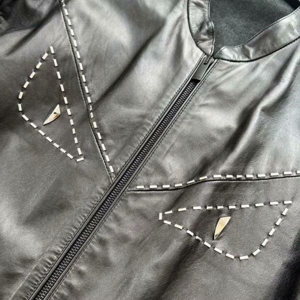 Fendi FENDI Cowhide Leather Jacket Size 52 Size US L / EU 52-54 / 3 - 3 Thumbnail