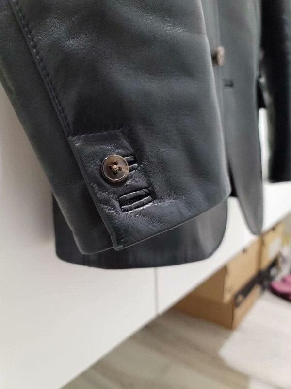 THE H.W.DOG&CO. DOG HOUSE Leather Tailored Jacket Size XS / US 0-2 / IT 36-38 - 4 Thumbnail