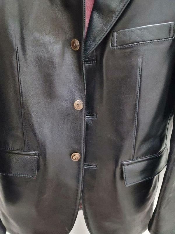 THE H.W.DOG&CO. DOG HOUSE Leather Tailored Jacket Size XS / US 0-2 / IT 36-38 - 3 Thumbnail