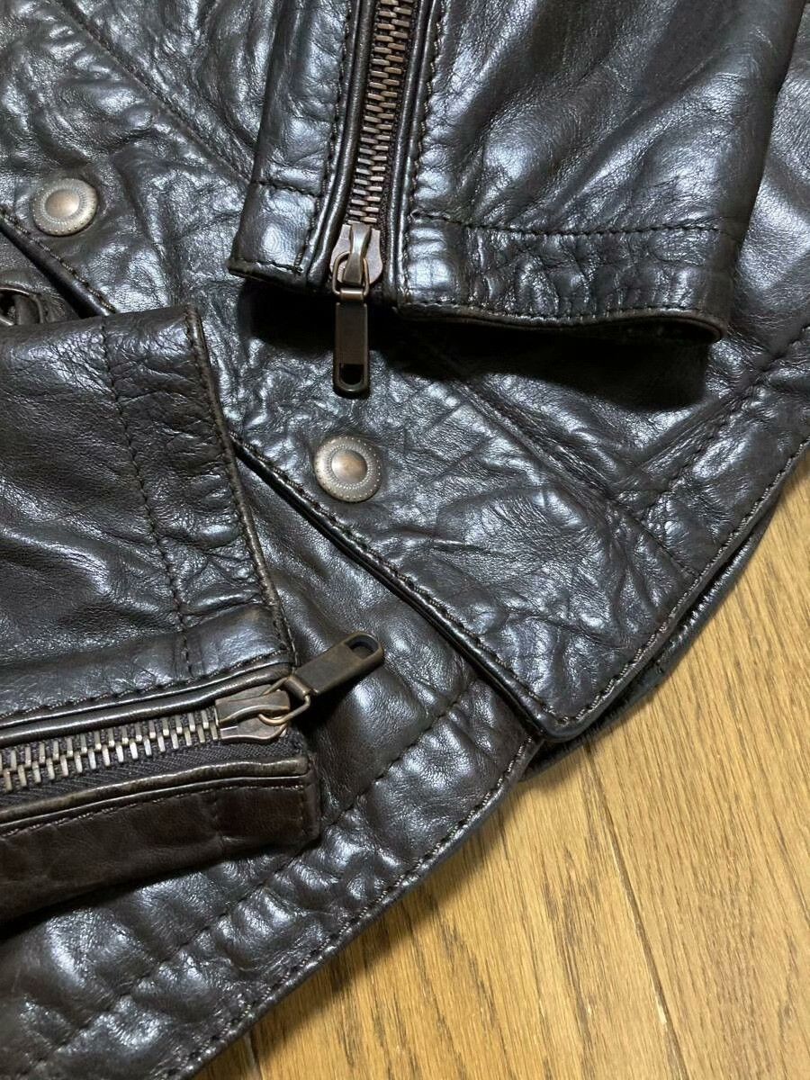 Santacroce Santacroce Brown Sheepskin Biker Leather Jacket Size US S / EU 44-46 / 1 - 5 Thumbnail