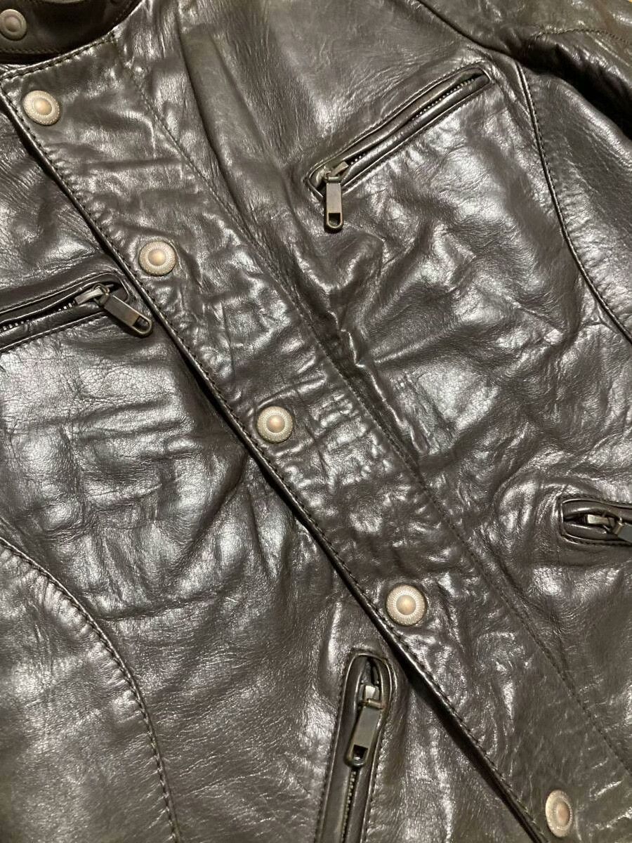 Santacroce Santacroce Brown Sheepskin Biker Leather Jacket Size US S / EU 44-46 / 1 - 4 Thumbnail