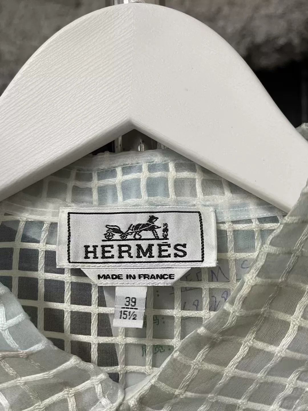 Hermes Hermes Hollow-Out Semi-Transparent Plaid Shirt Size US M / EU 48-50 / 2 - 5 Thumbnail