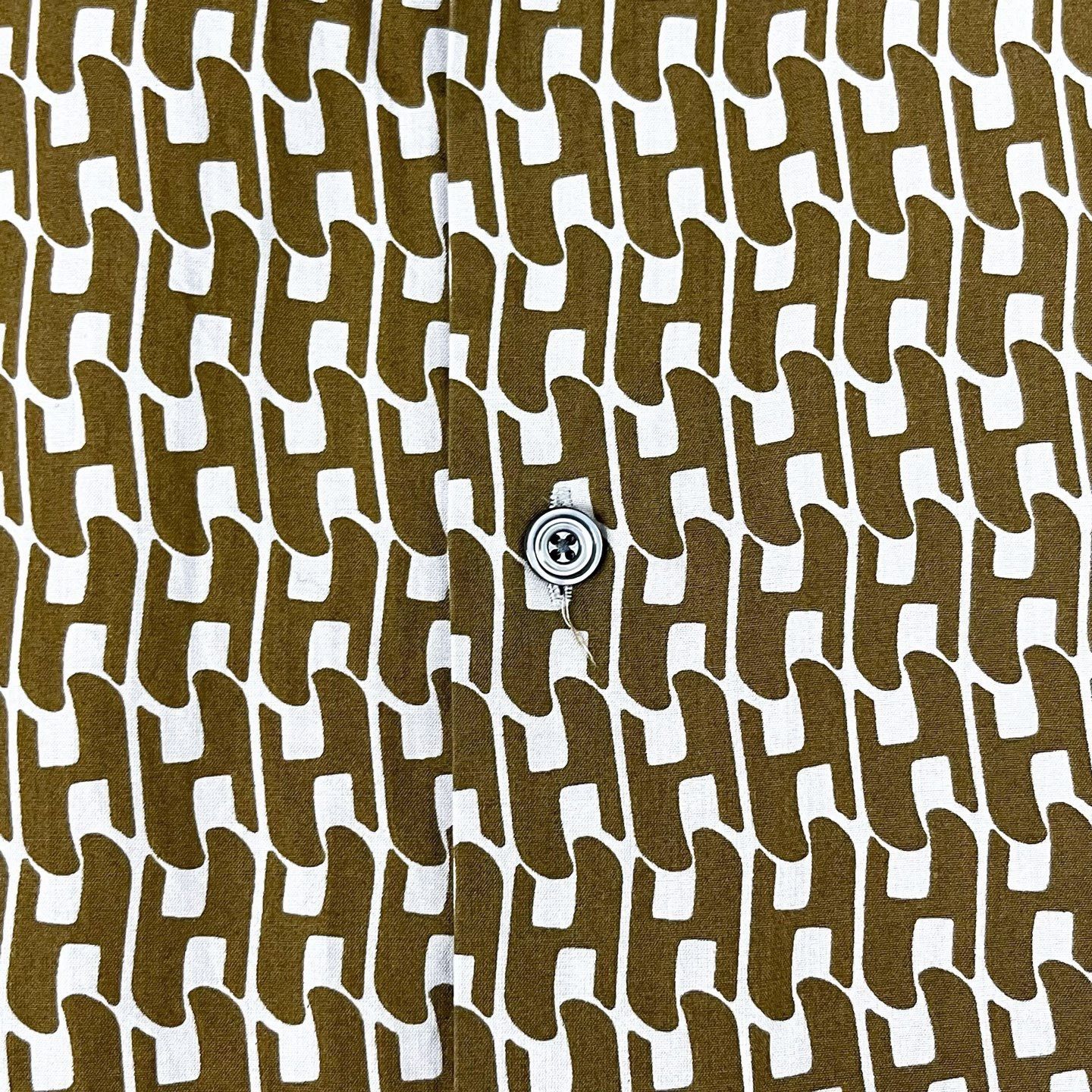 Hermes Hermes Brown H Logo Print Shirt Size US M / EU 48-50 / 2 - 5 Thumbnail