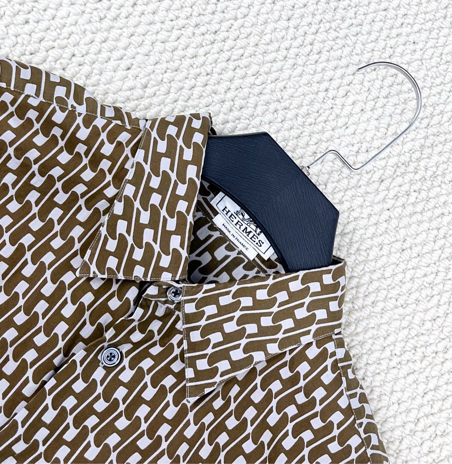 Hermes Hermes Brown H Logo Print Shirt Size US M / EU 48-50 / 2 - 3 Thumbnail